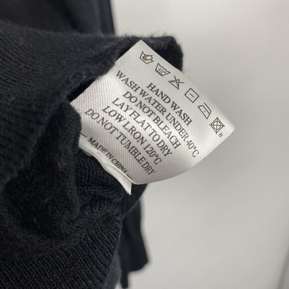 ARACH & CLOZ Women V Neck Sweater size Medium Black Texture Knit Long Sleeve - Picture 7 of 9